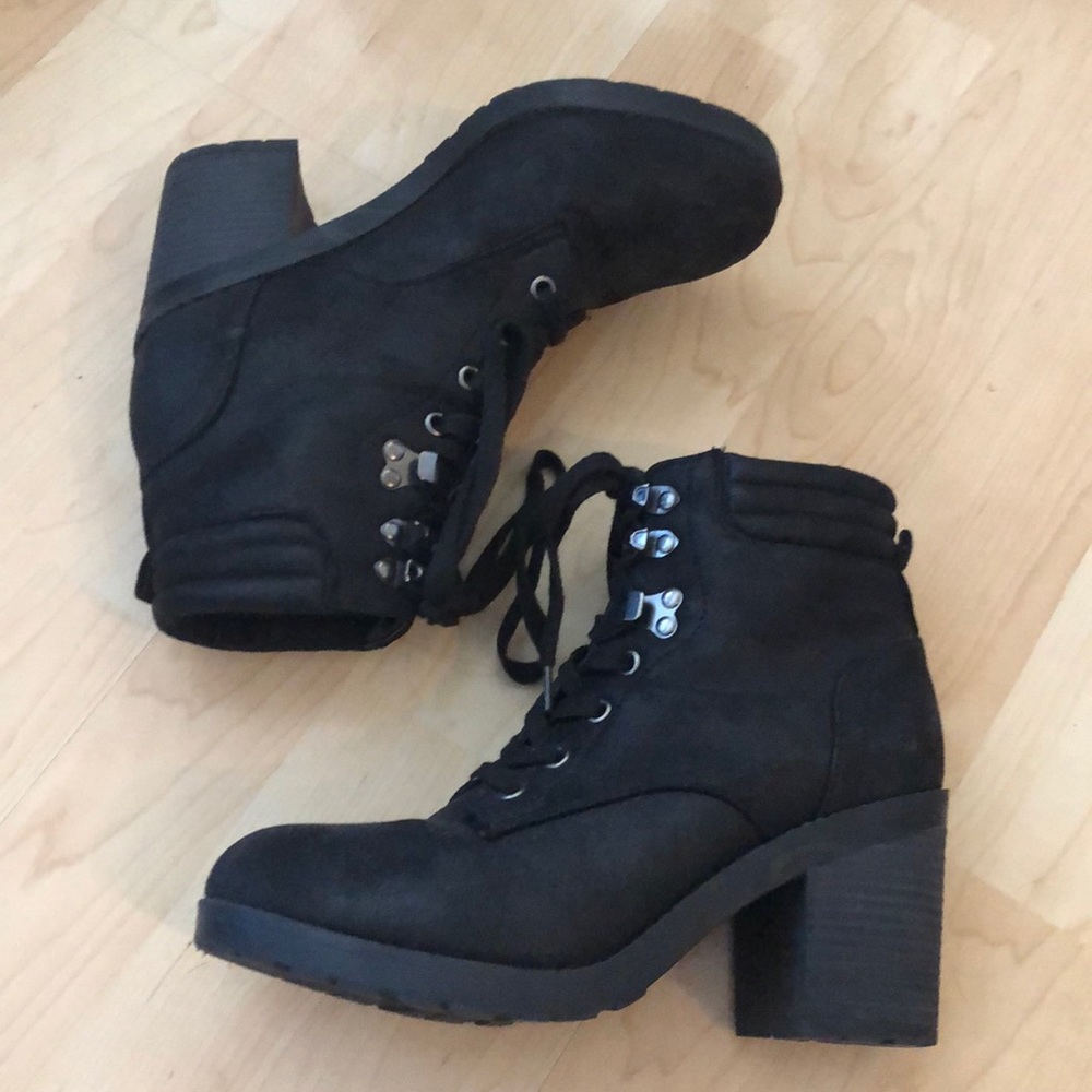 London Rag Chunky Heel Combat Boots
